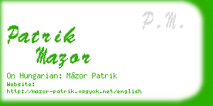 patrik mazor business card